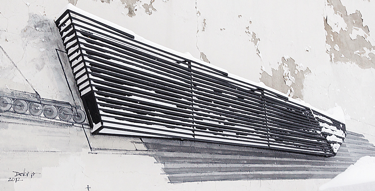 André Deloar 2012  |  Alpine Backyard  |  10 x 3 m  |  Malerei und Installation